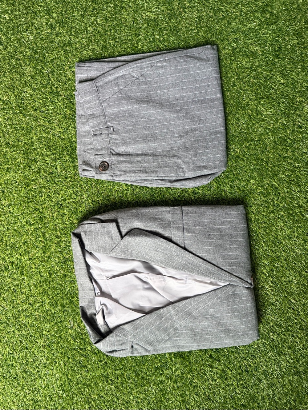 Gray Pinstripe Men’s Dress Pants